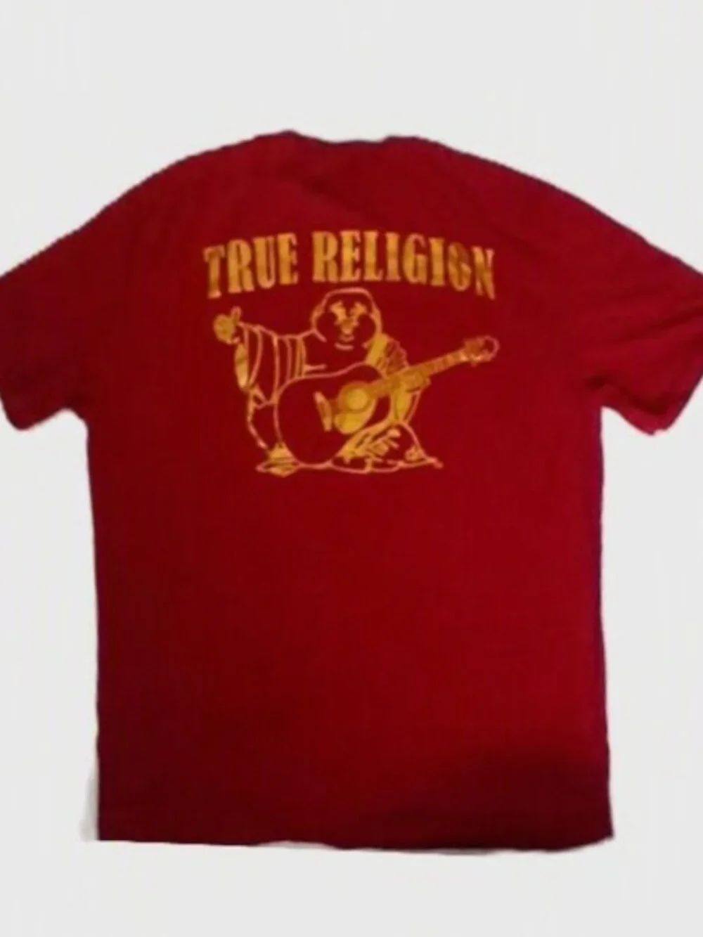 True Religion Red Buddha Logo Tee Shirt Classic Fit Medium